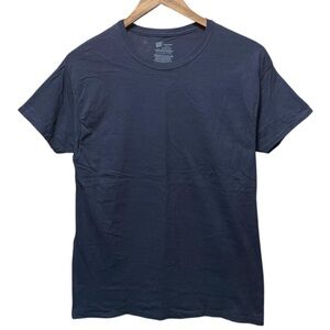 Plain blank navy blue Hanes Comfort soft short sleeve Crewneck casual T-Shirt